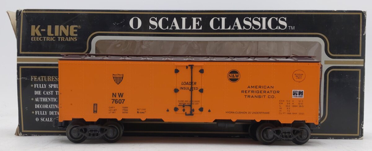 K-Line K7607 O Norfolk & Western Classic Reefer Car VG/Box