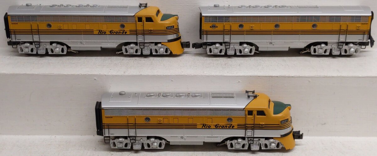 K-Line K-25211 O Rio Grande F-7 ABA Diesel Locomotive #5651/5652/5653 EX/Box