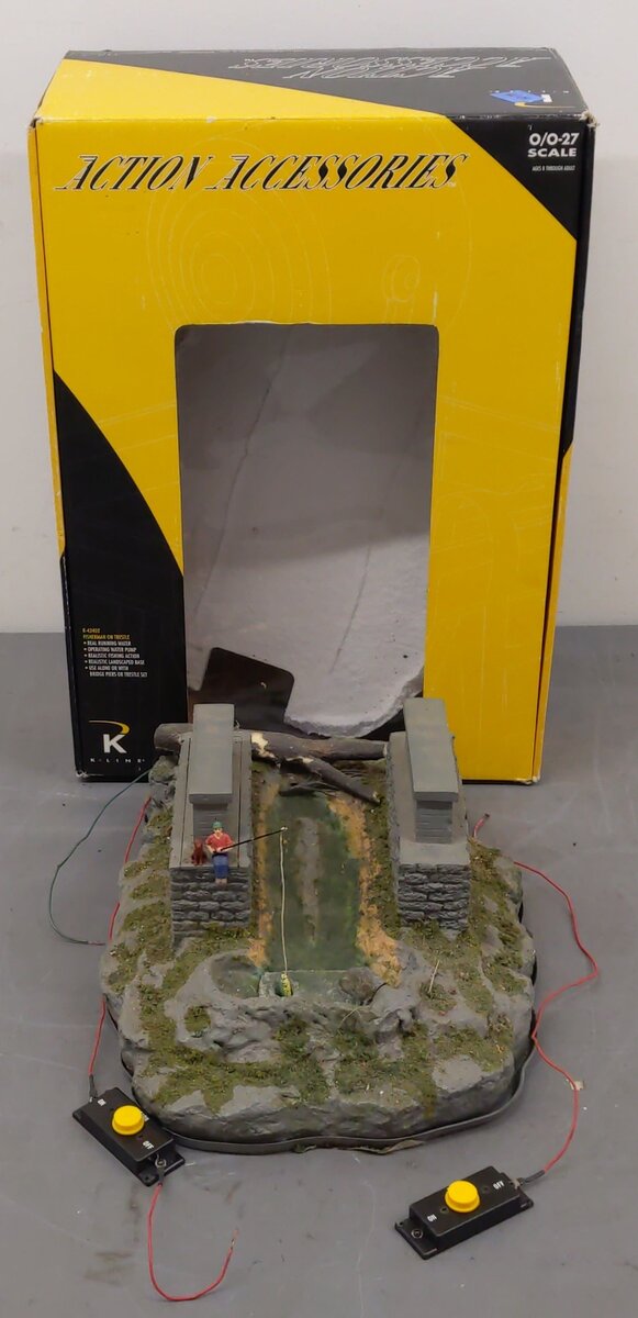 K-Line K-42402 O Gauge Operating Fisherman on Trestle EX/Box