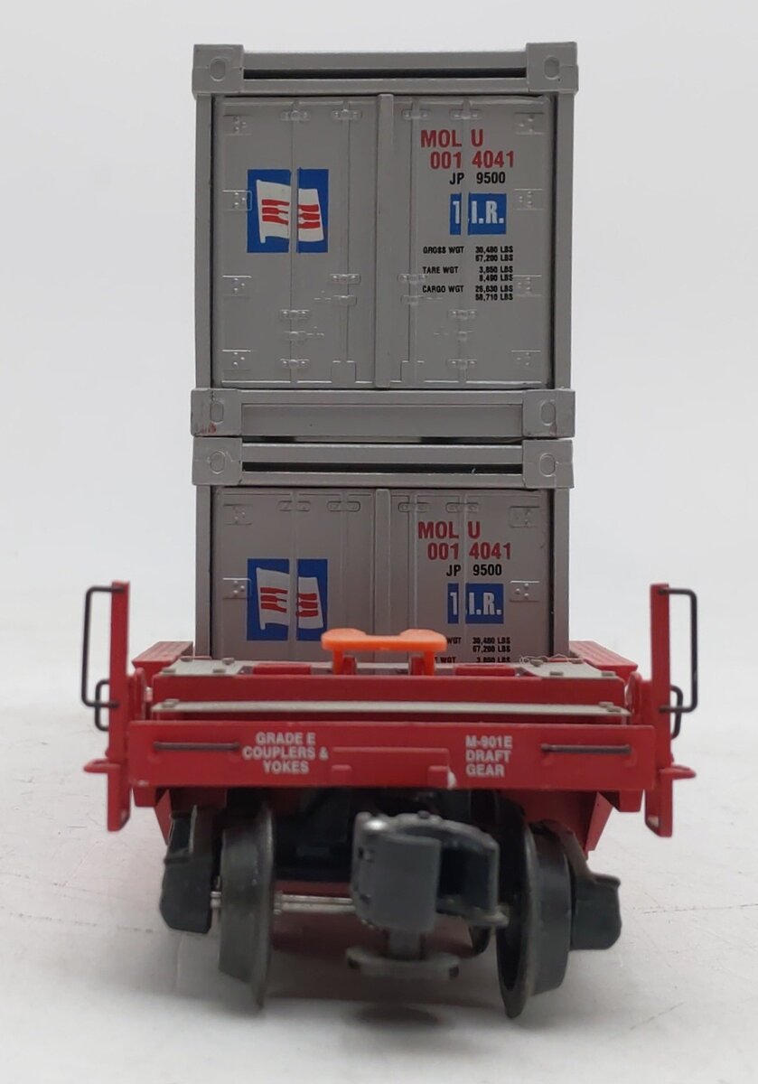K-Line K7765 O Gauge Southern Pacific Gunderson Flatcar w/2 Containers EX/Box