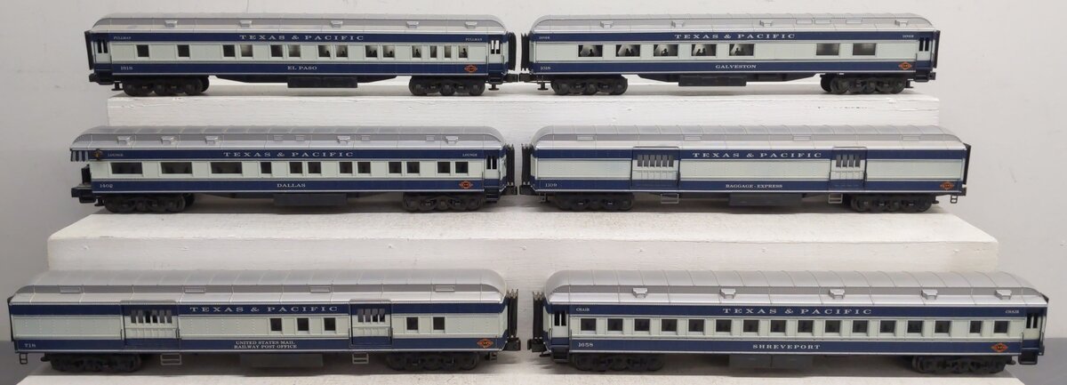 K-Line K44891 O Texas & Pacific 18" Heavyweight Passenger Cars (Set of 6) VG/Box