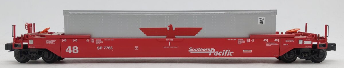 K-Line K7765 O Gauge Southern Pacific Gunderson Flatcar w/Container EX