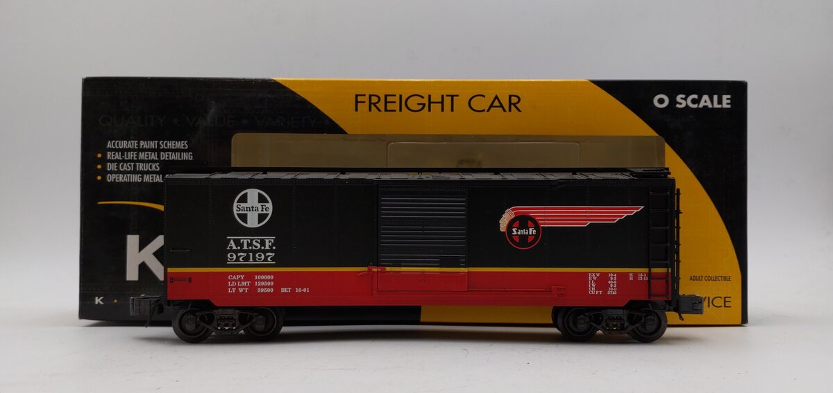 K-Line K761-1051 O Gauge Santa Fe Black Boxcar #97197 LN/Box