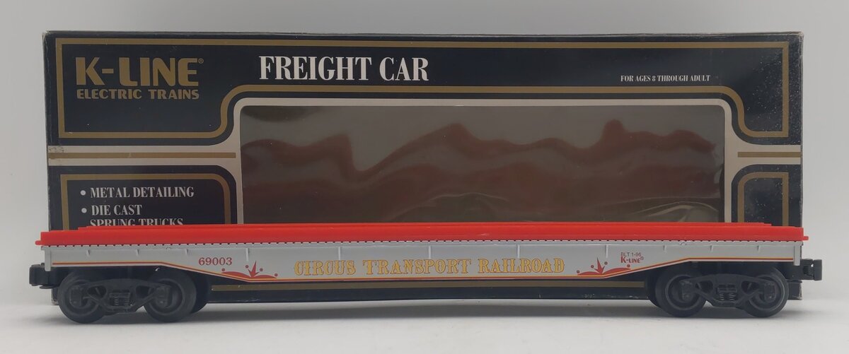 K-Line K-69003 O Gauge Circus Transport Railway Flatcar #69003 EX/Box