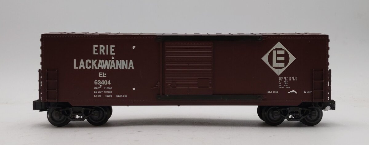 K-Line K765-1531 O Gauge Erie Lackawanna Boxcar #63404 NIB