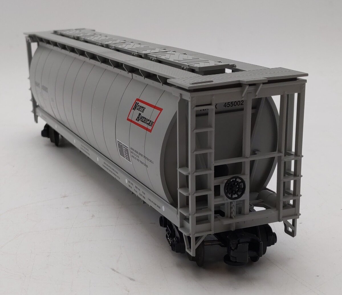 MTH 20-97401 O Gauge North American 4-Bay Cylindrical Grain Hopper Car #455002 NIB