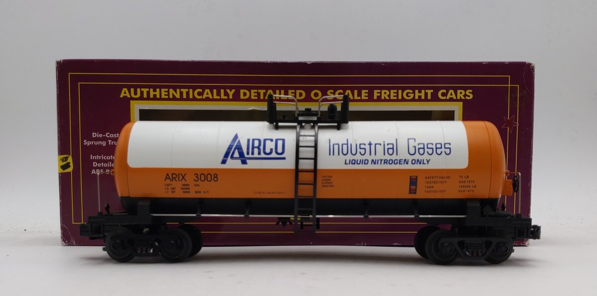 MTH 20-92011 O Gauge Airco Single Dome Tank Car #3008 LN/Box