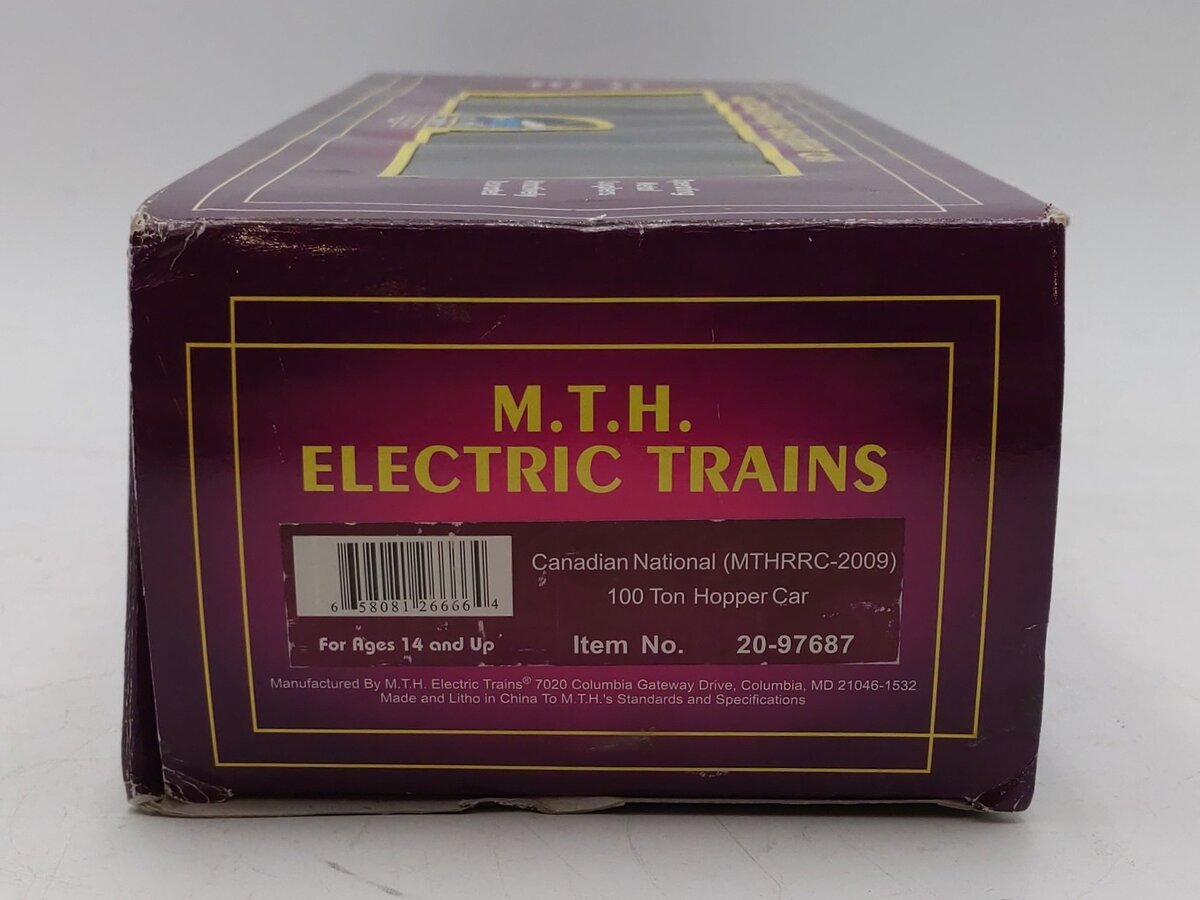 MTH 20-97687 O Gauge Canadian National (MTHRRC-2009) 100 Ton Hopper Car #370708 NIB