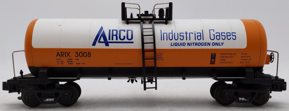 MTH 20-92011 O Gauge Airco Single Dome Tank Car #3008 EX/Box