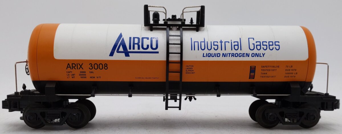 MTH 20-92011 O Gauge Airco Single Dome Tank Car #3008 EX/Box