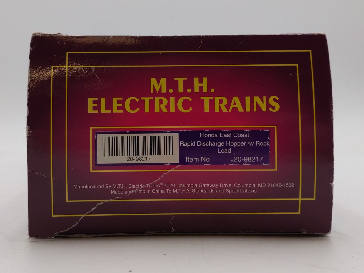 MTH 20-98217 O Gauge Florida East Coast Rapid Discharge Hopper w/Rock Load NIB