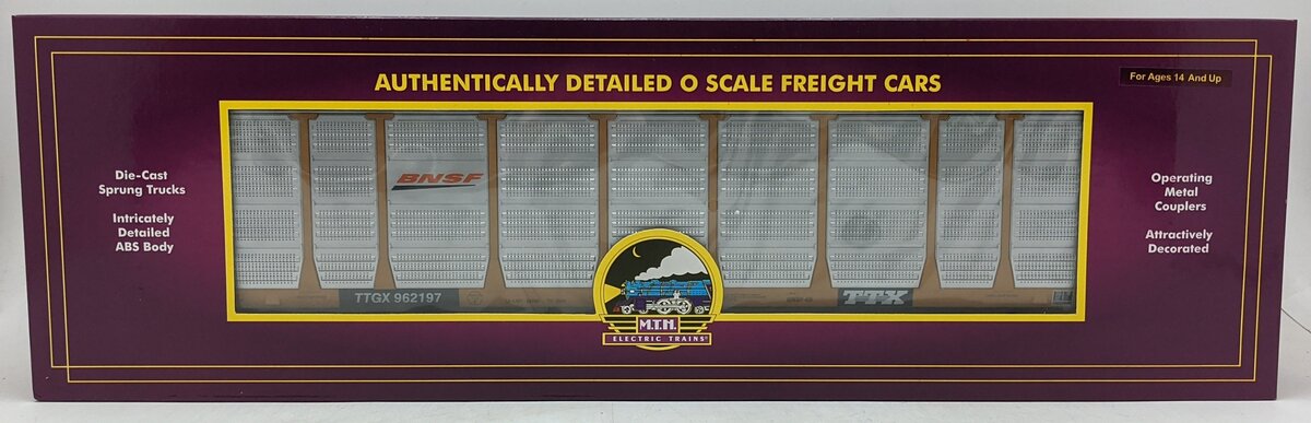 MTH 20-98625 O BNSF Corrugated Auto Carrier #962197 NIB