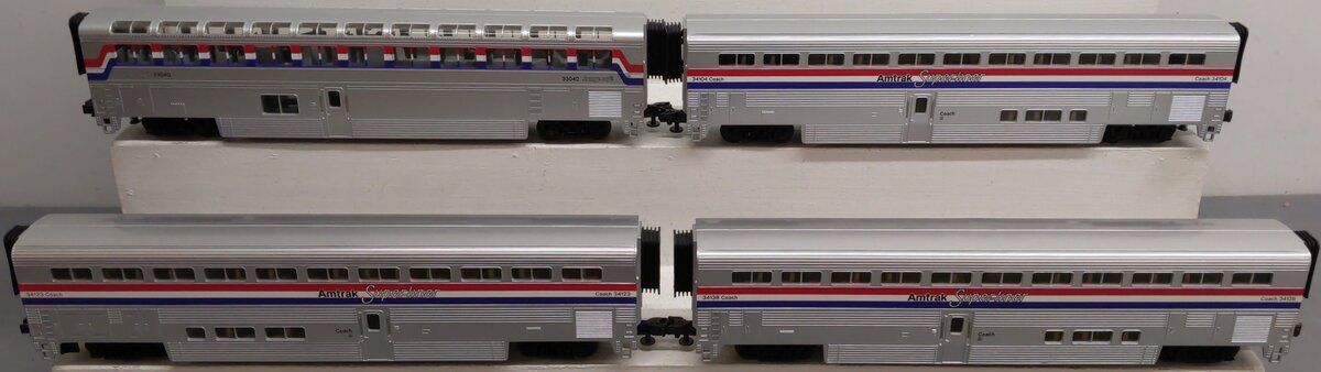 MTH 20-6524 O Gauge Amtrak Superliner Passenger Car Set EX/Box
