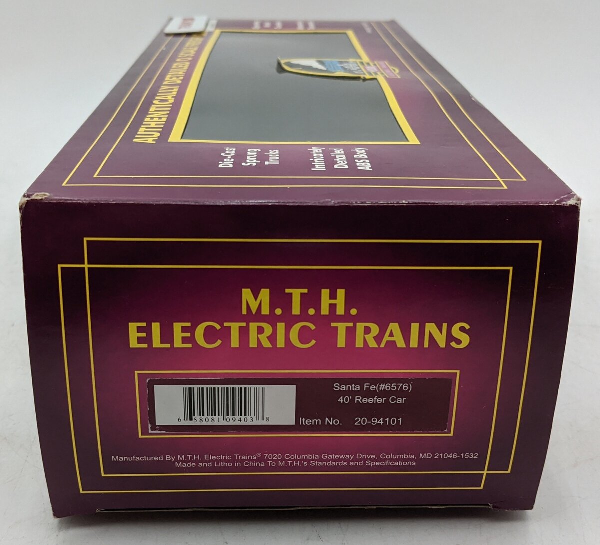 MTH 20-94101 O Santa Fe 40' Reefer Car #6576 LN/Box