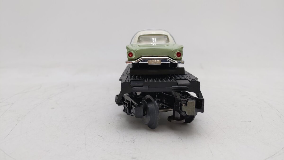 MTH 30-7613 O Gauge Auto Transport Flatcar with Two ThunderBirds EX/Box