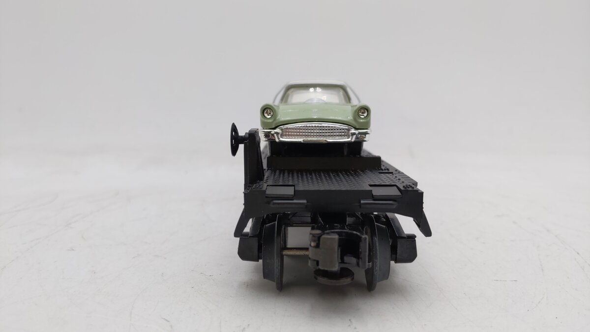 MTH 30-7613 O Gauge Auto Transport Flatcar with Two ThunderBirds EX/Box