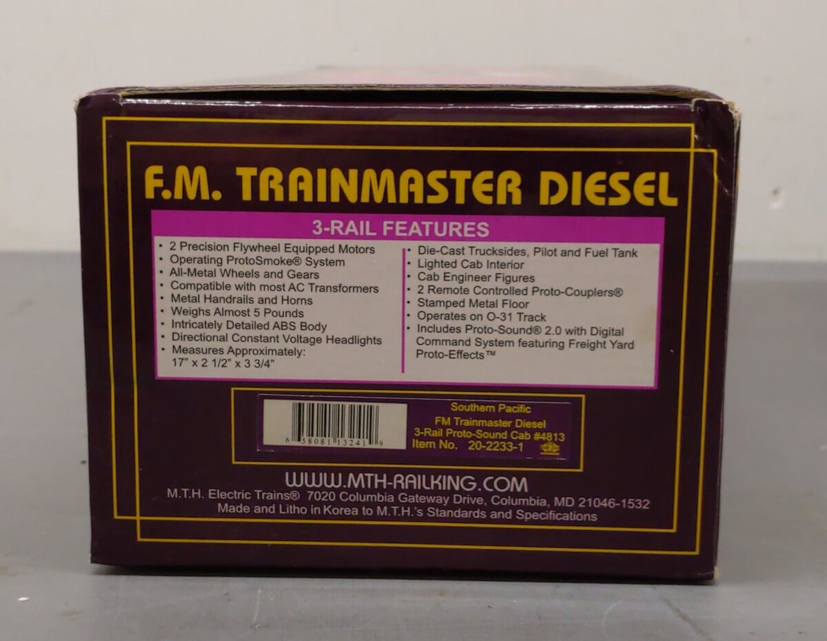 MTH 20-2233-1 Southern Pacific FM Trainmaster Diesel Locomotive #4810 w/PS2 NIB