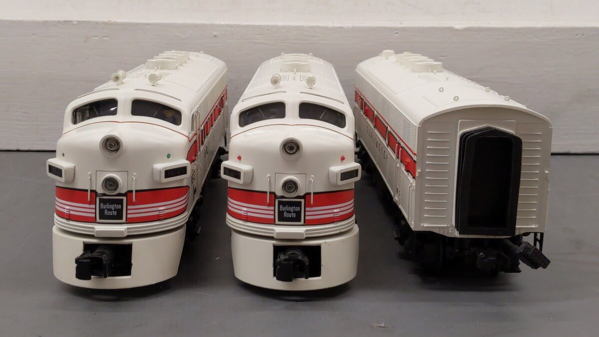 MTH 20-2307-1 O Gauge Burlington F3 ABA Diesel Engine Set #162/162C w/PS2 LN/Box