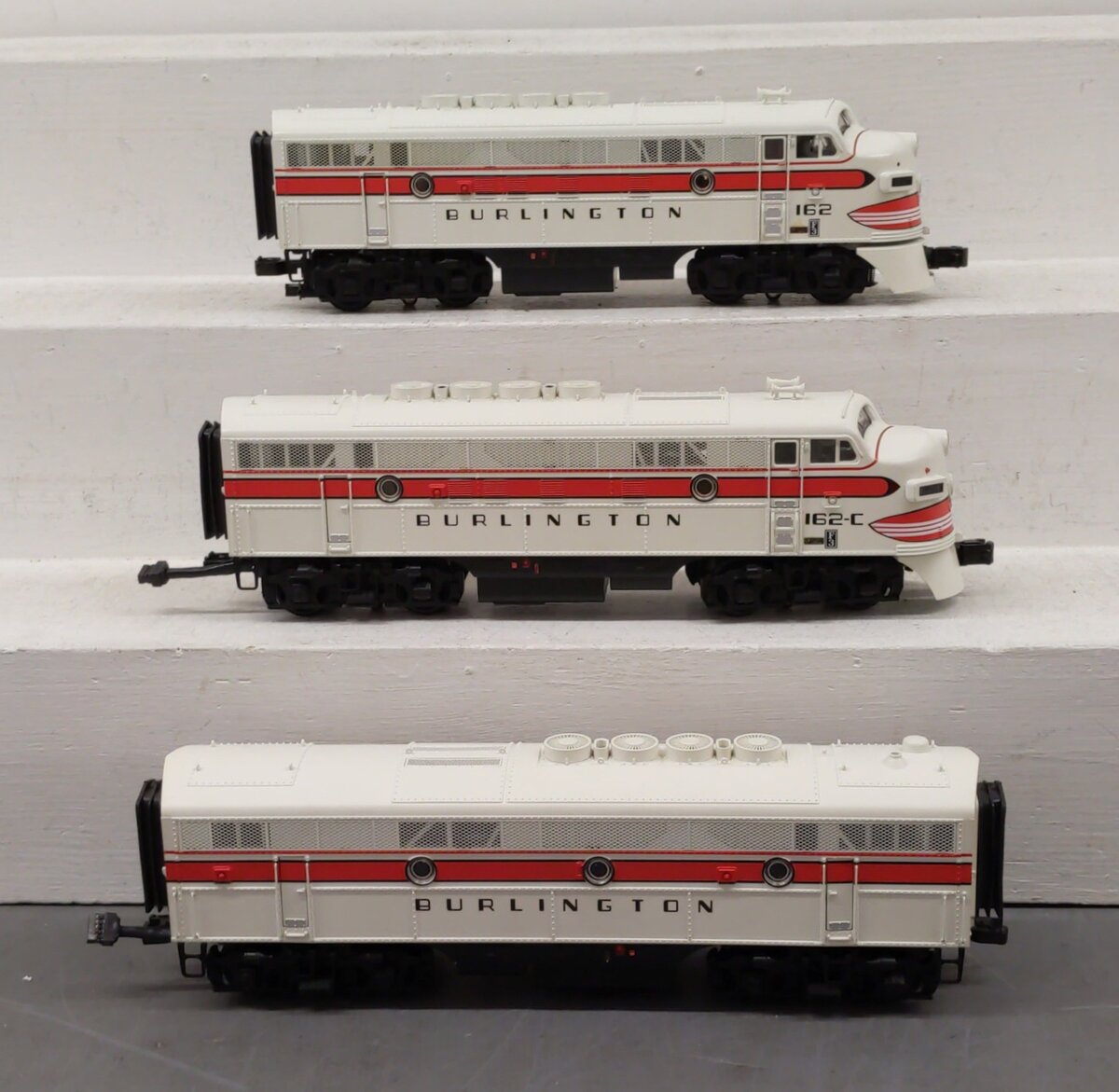 MTH 20-2307-1 O Gauge Burlington F3 ABA Diesel Engine Set #162/162C w/PS2 LN/Box