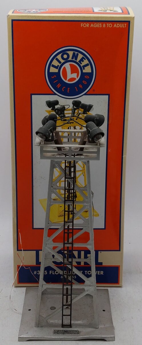 Lionel 395 Vintage O Metal Aluminum 4-Light Floodlight Tower VG