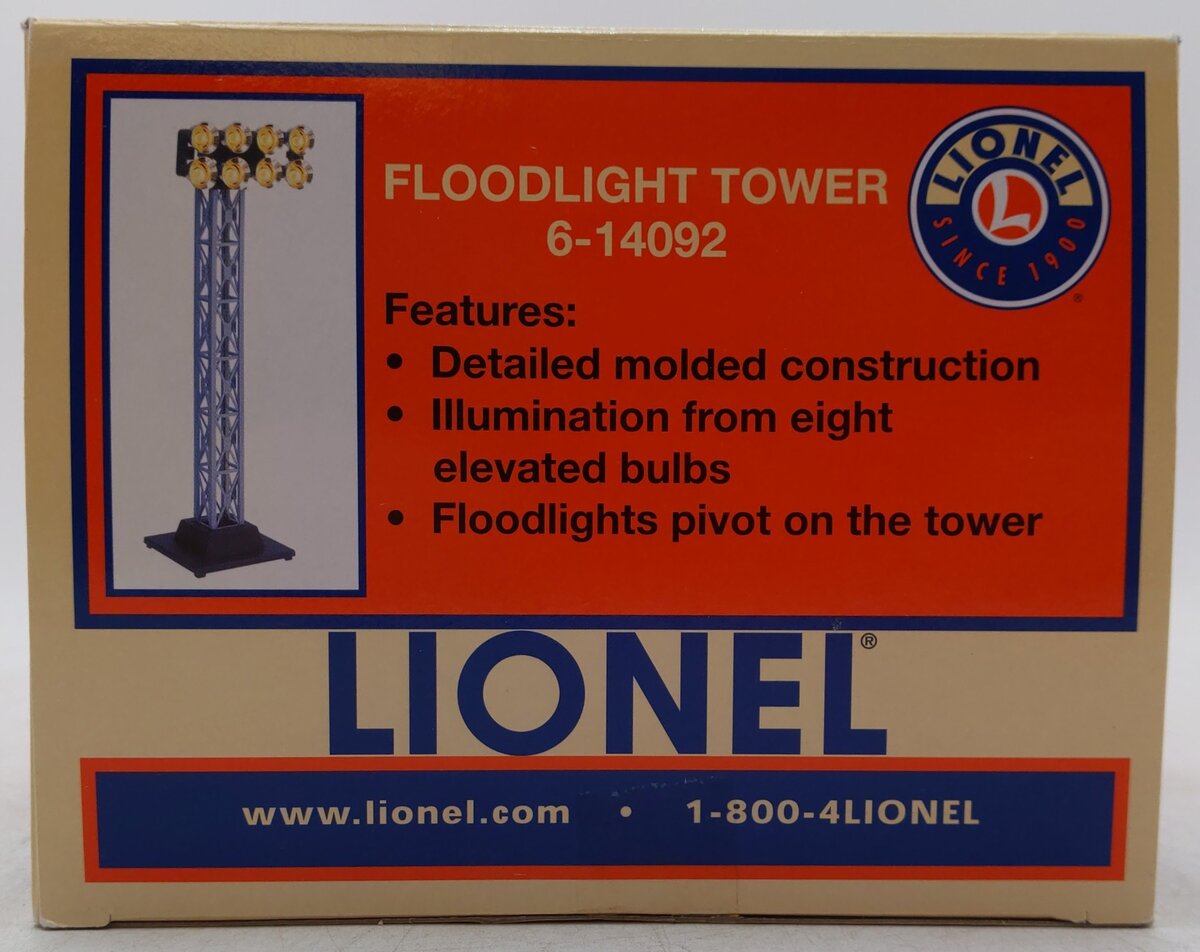 Lionel 6-14092 O 8-Light Floodlight Tower EX/Box