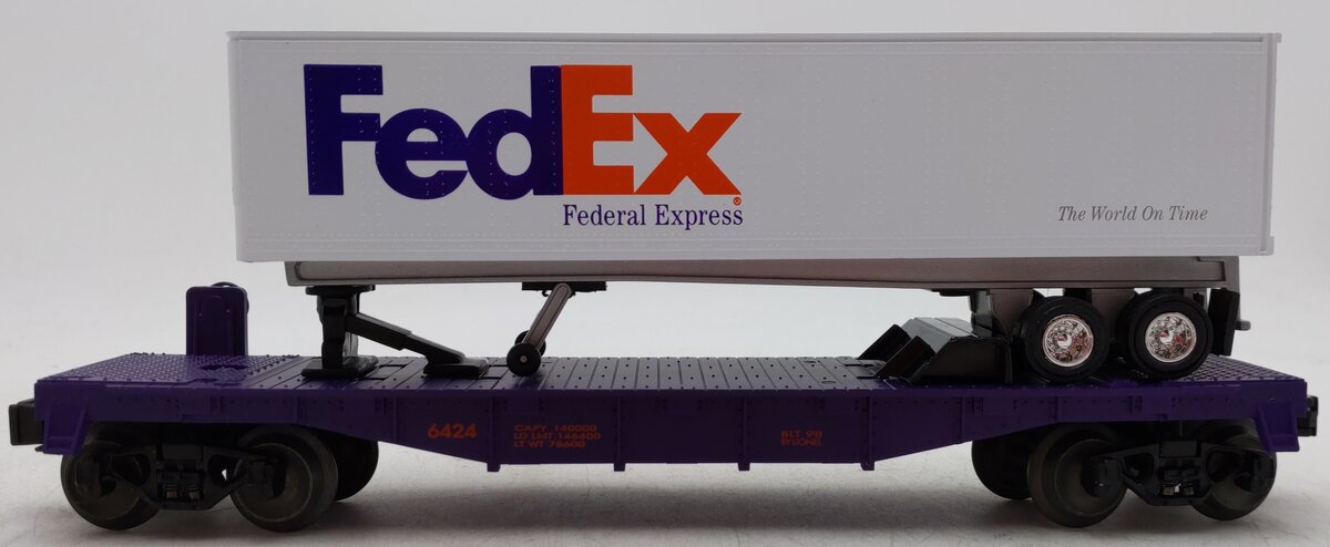 Lionel 6-19440 O Gauge Flatcar with FedEx Trailer #6424 EX/Box