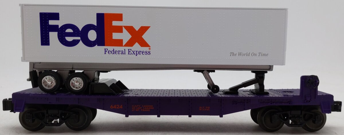 Lionel 6-19440 O Gauge Flatcar with FedEx Trailer #6424 EX/Box