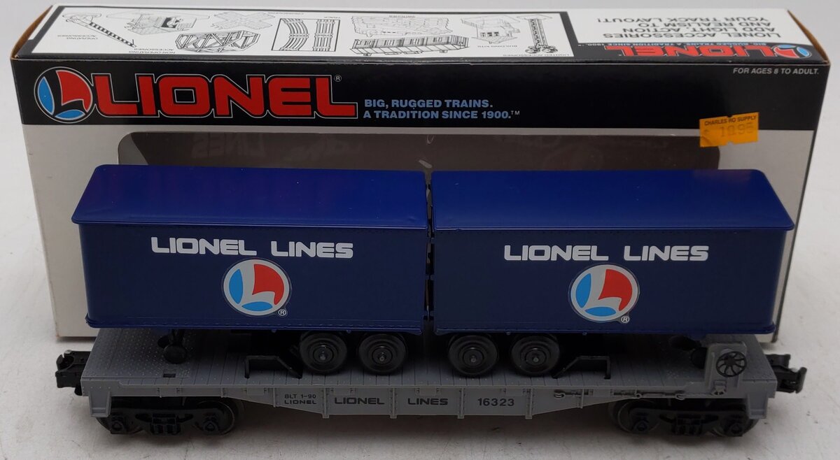 Lionel 6-16323 O Gauge Lionel Lines Flatcar w/ Trailers EX/Box