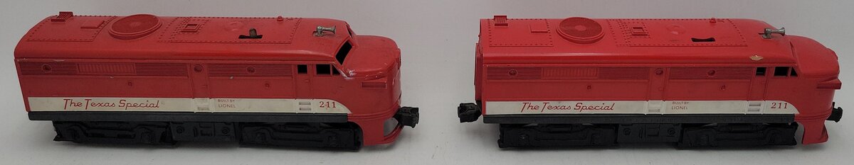 Lionel 211 Vintage O Texas Special AA Diesel Set VG