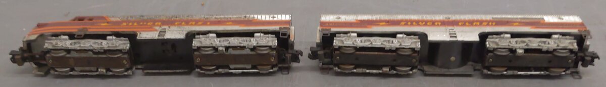 American Flyer 477 & 478 Vintage S Silver Flash PAB Diesel Locomotive Set VG