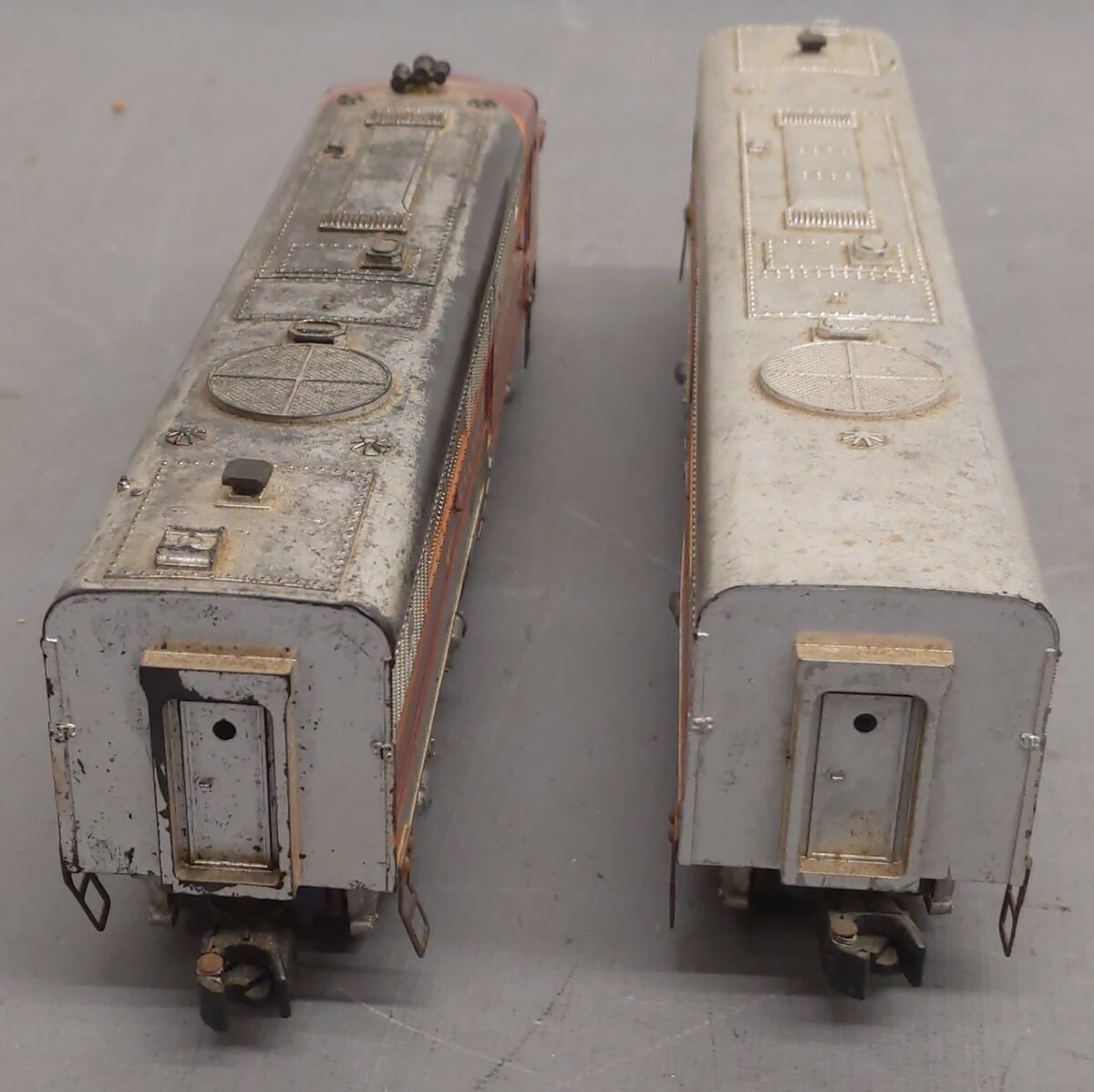 American Flyer 477 & 478 Vintage S Silver Flash PAB Diesel Locomotive Set VG