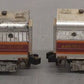 American Flyer 477 & 478 Vintage S Silver Flash PAB Diesel Locomotive Set VG