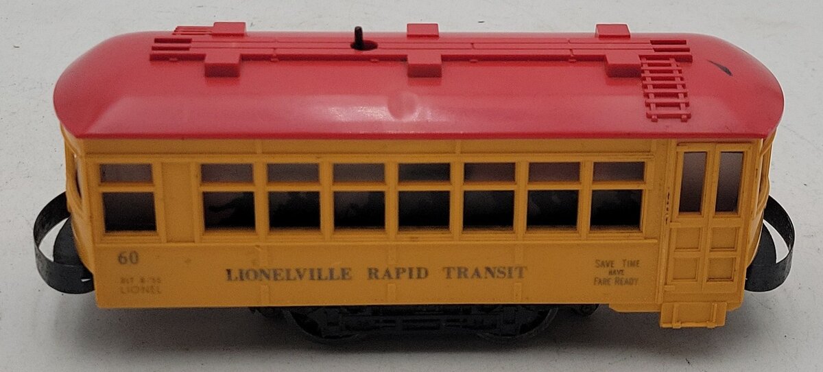Lionel 60 Vintage O Lionelville Motorized Rapid Transit Trolley VG