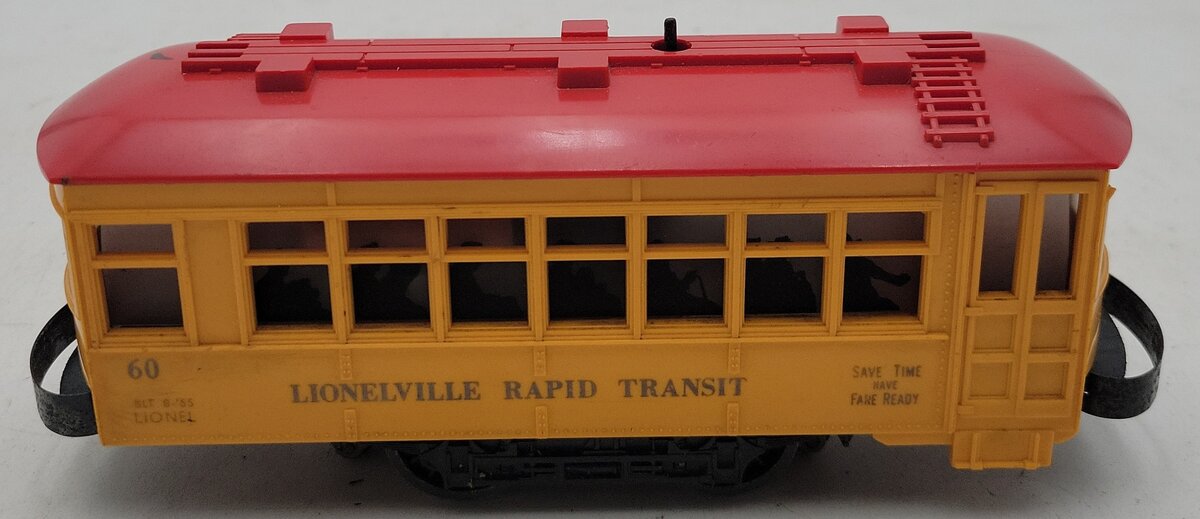 Lionel 60 Vintage O Lionelville Motorized Rapid Transit Trolley VG