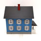 MTH 30-9046 O Gauge Assembled Farm House Blue W/Gray Shutters EX
