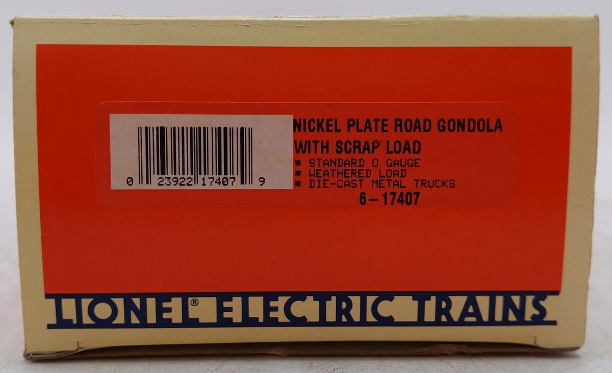 Lionel 6-17407 O Gauge Nickel Plate Road Gondola #17407 w/ Scrap Load EX/Box