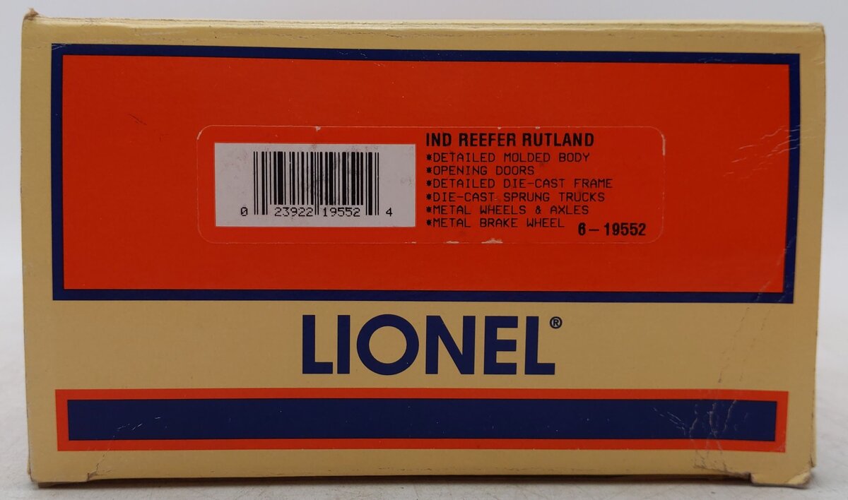 Lionel 6-19552 O Gauge Rutland Industrial Reefer Car #395 EX/Box