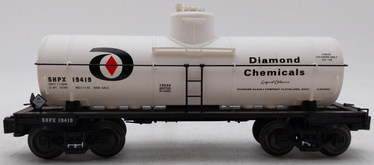 Lionel 6-19626 O Gauge Diamond Chemicals 8,000 Gallon Tank Car #19419 EX/Box