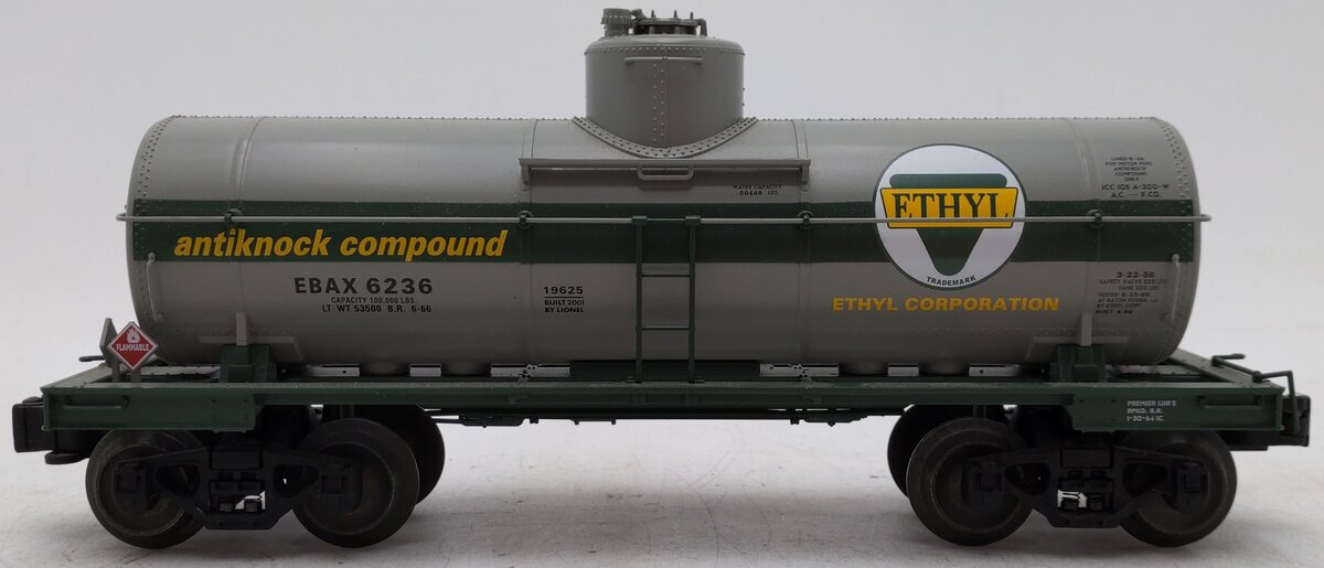 Lionel 6-19625 O Gauge Ethyl Single Dome Tank Car #6236 EX/Box
