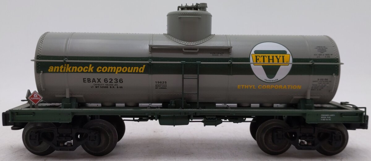 Lionel 6-19625 O Gauge Ethyl Single Dome Tank Car #6236 EX/Box