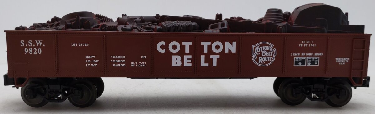Lionel 6-17408 O Gauge Cotton Belt Gondola with Scrap Load #9820 EX/Box