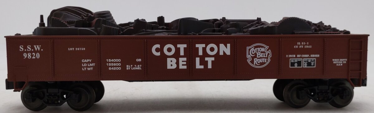 Lionel 6-17408 O Gauge Cotton Belt Gondola with Scrap Load #9820 EX/Box