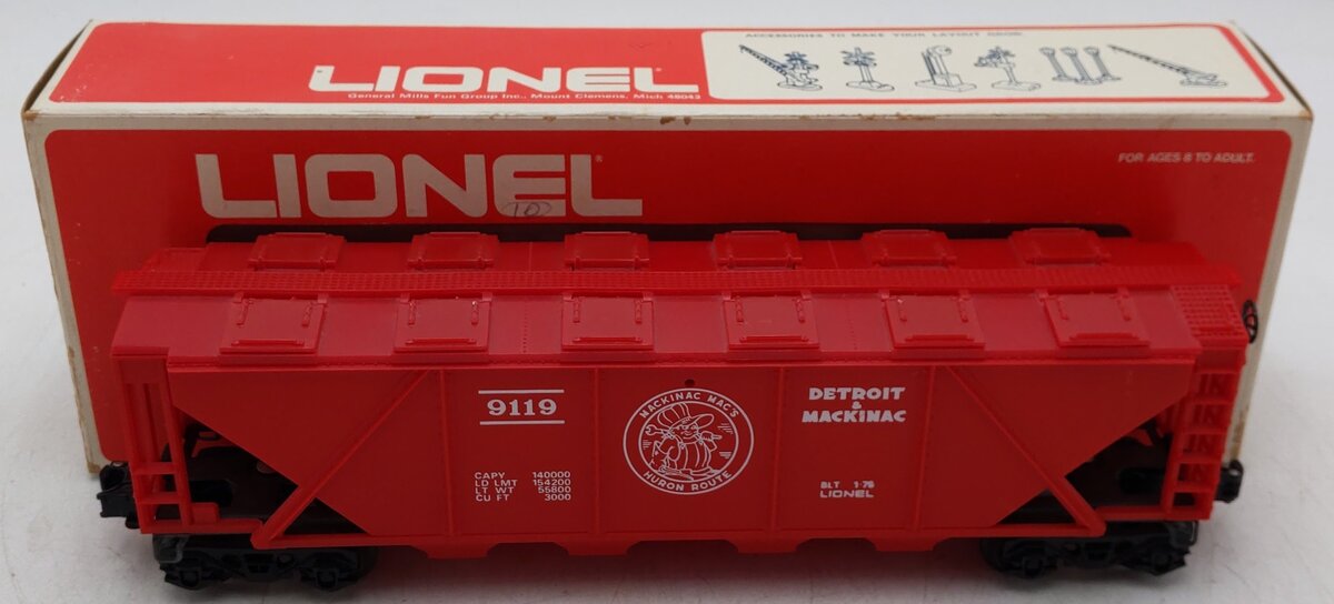 Lionel 6-9119 O Gauge Detroit & Mackinac Covered Hopper EX/Box