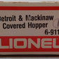 Lionel 6-9119 O Gauge Detroit & Mackinac Covered Hopper EX/Box