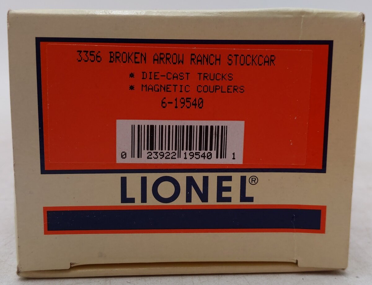 Lionel 6-19540 O Gauge Broken Arrow Ranch Stock Car #3356