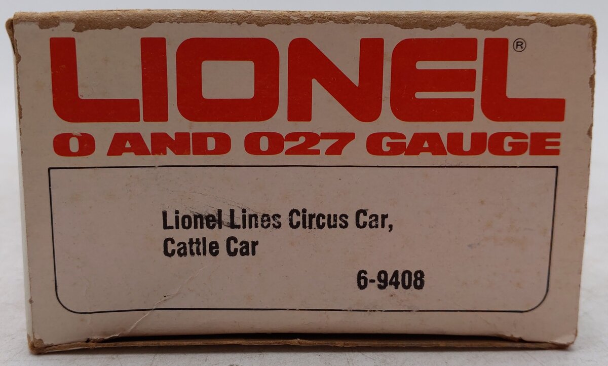 Lionel 6-9408 O Gauge Circus Stock/Animal Car #9408 VG/Box
