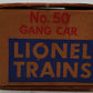Lionel 50 Vintage O Motorized Gang Cars [2] VG