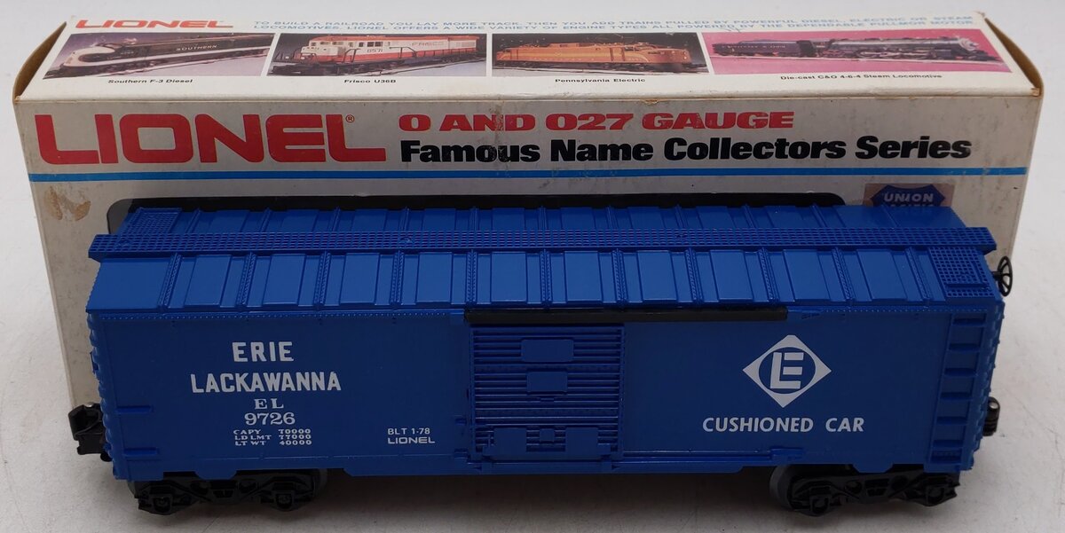 Lionel 6-9726 O Gauge Erie Lackawanna Box Car VG/Box