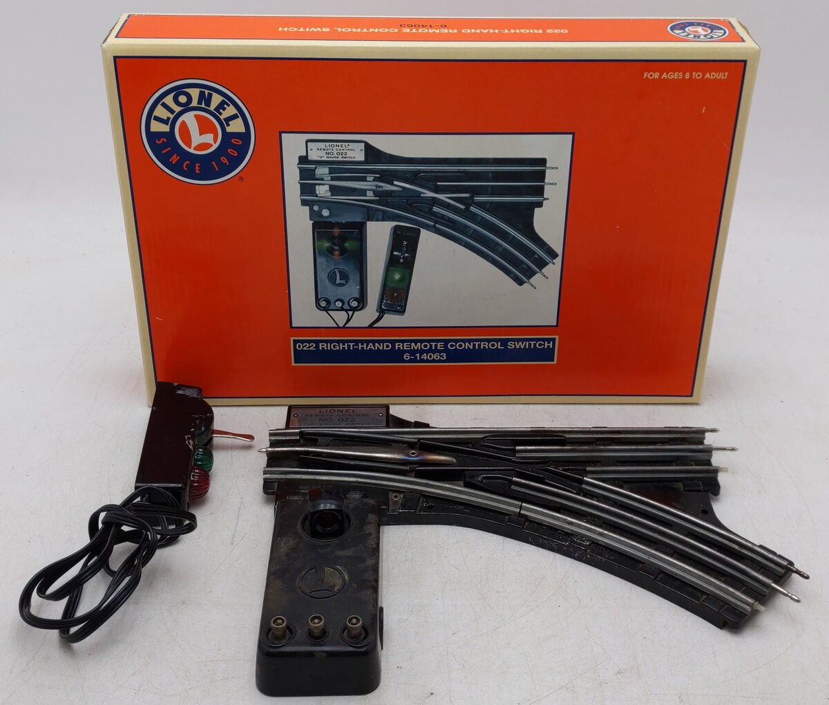 Lionel 6-14063 O 31" Remote-Control 022 Right Hand Switch Turnout VG/Box
