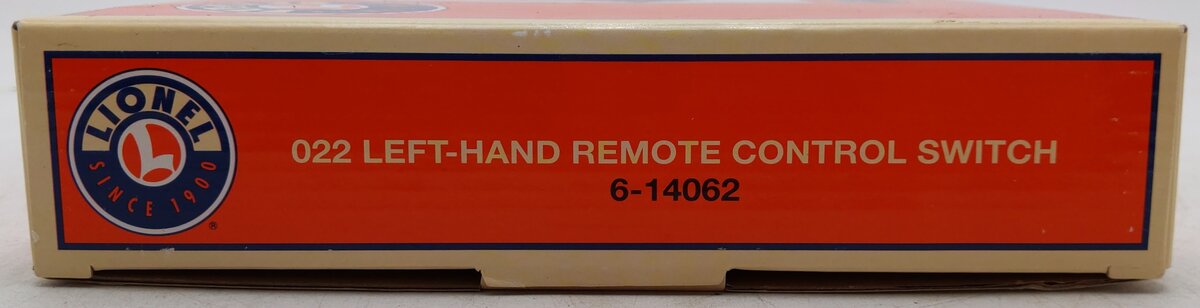 Lionel 6-14062 O Gauge Remote-Control 022 Left Hand Switch Turnout/Box